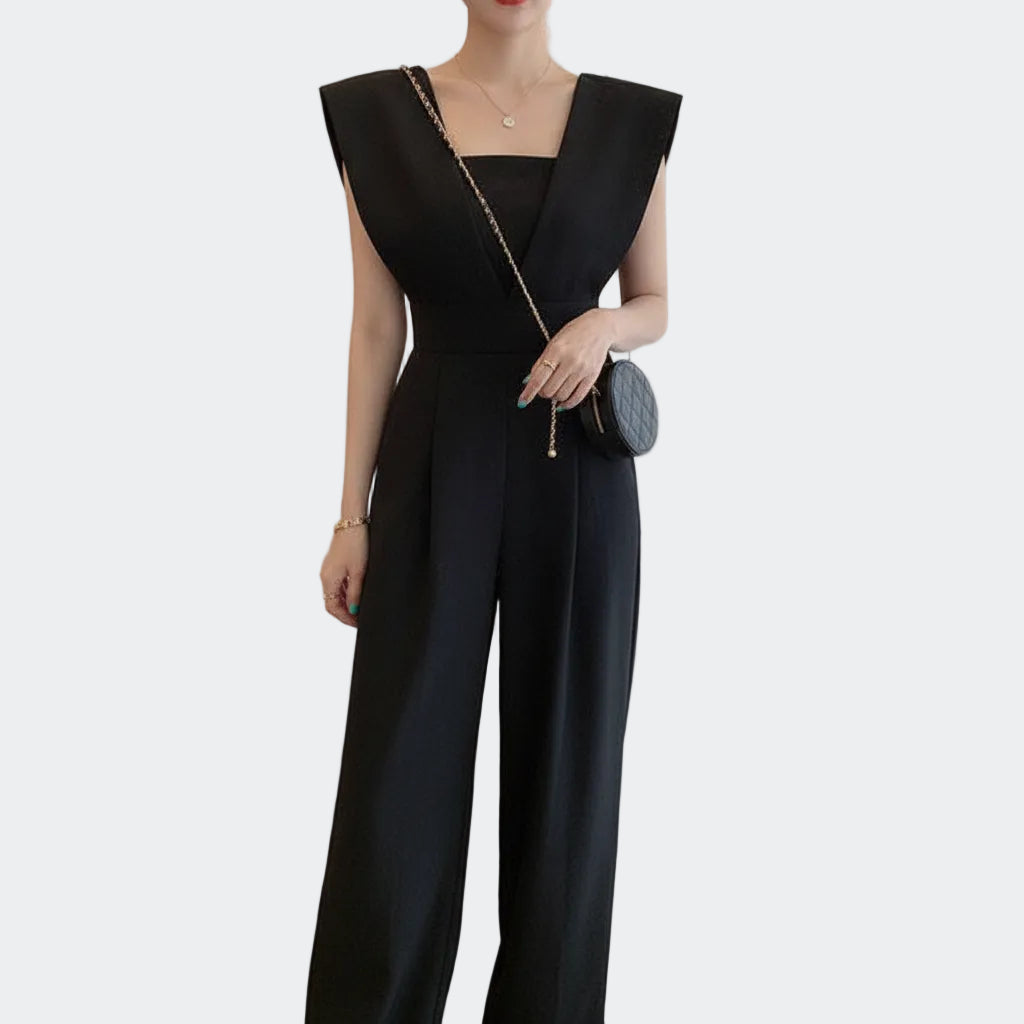 Women’s Sleeveless Chiffon Wide-Leg Jumpsuit