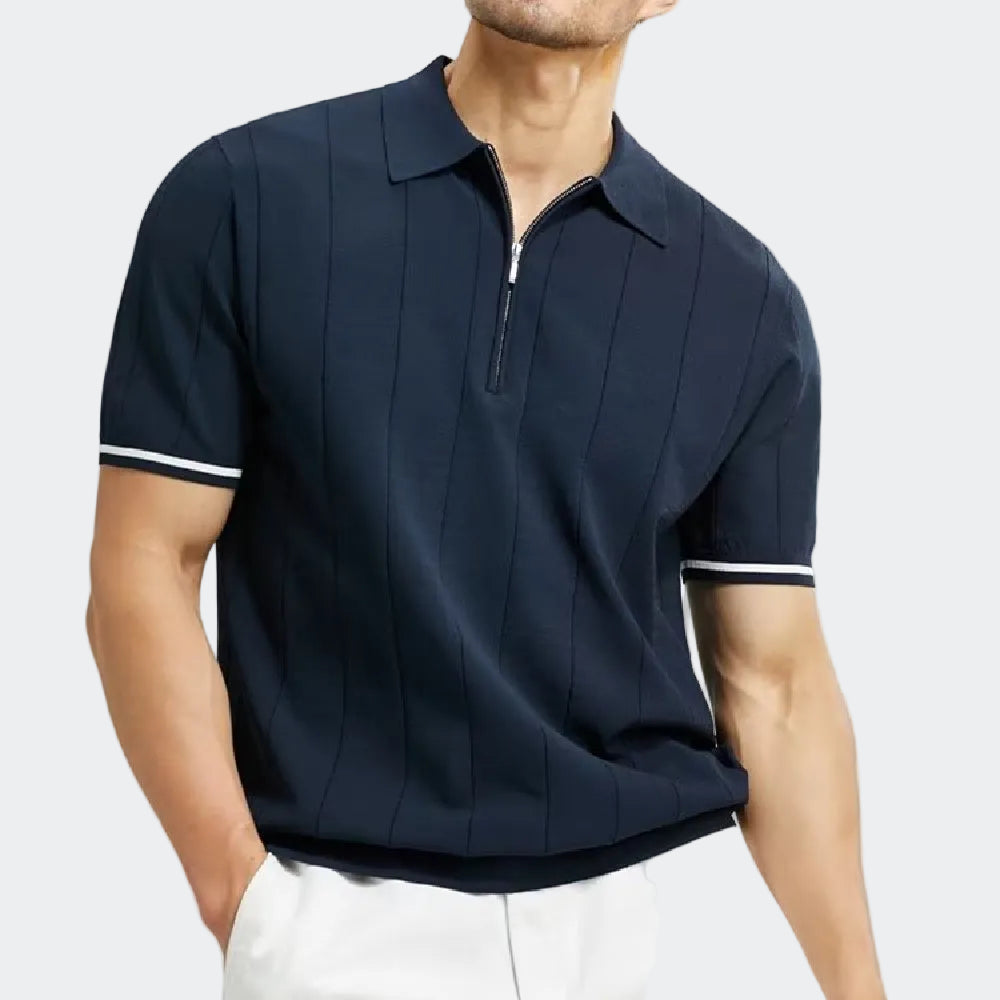 Men’s Half-Zip Short Sleeve Polo Shirt