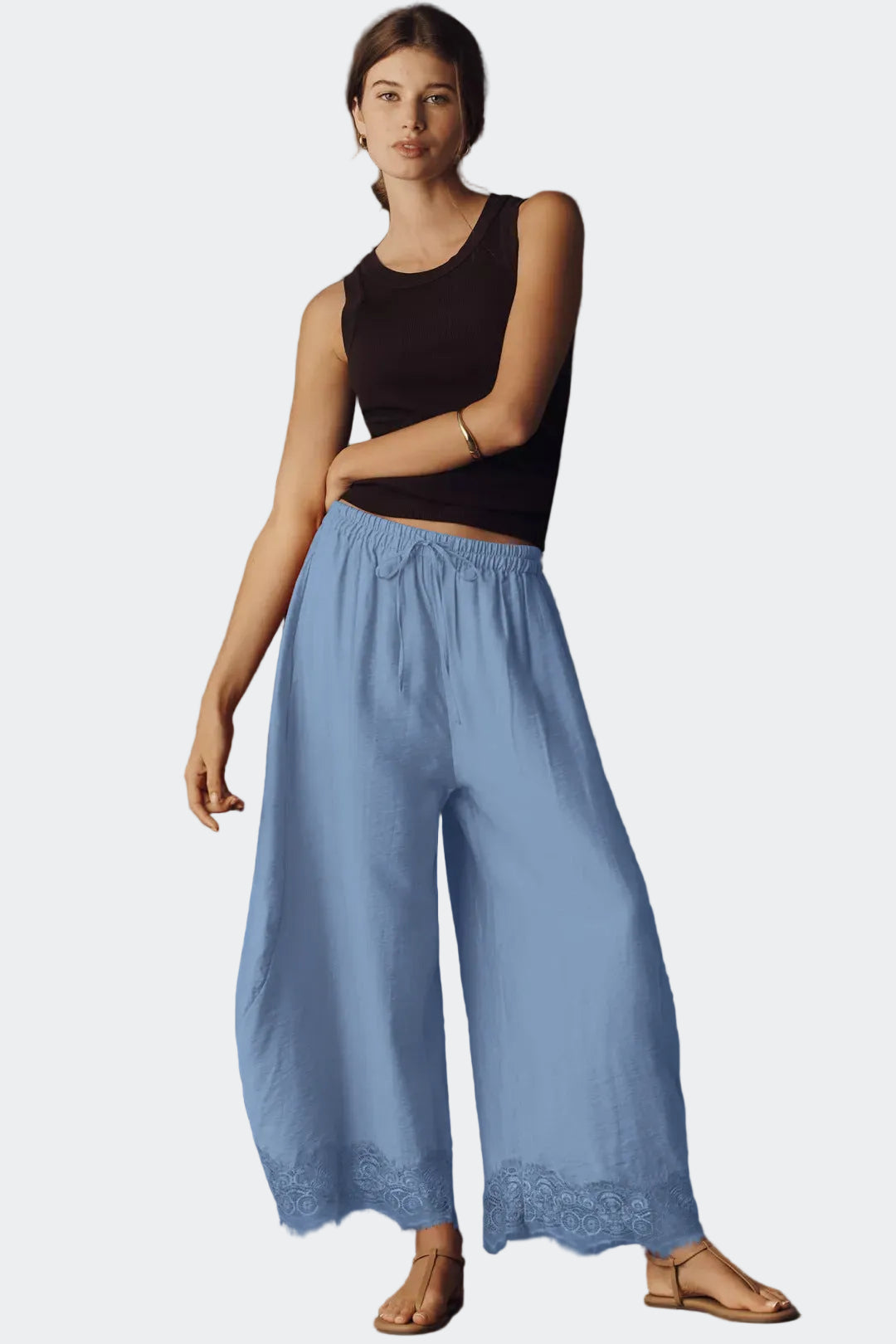 Women’s Relaxed Cropped Wide-Leg Pants